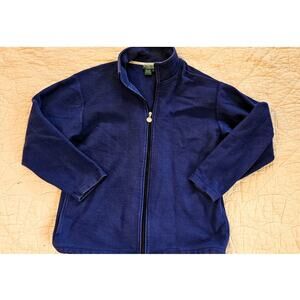 Wimbledon Men's Long Sleeve Relaxed Cotton Full Zip Jacket Size L Blue Comfort